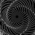 Spiral. Tunnel. Array with Dynamic Particles. Futuristic Style. Cyberspace Grid. Royalty Free Stock Photo