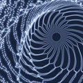 Spiral. Tunnel. Array with Dynamic Particles. Futuristic Style. Cyberspace Grid. Royalty Free Stock Photo