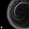 Spiral. Tunnel. Array with Dynamic Particles. Futuristic Style. Cyberspace Grid. Royalty Free Stock Photo
