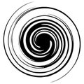 Spiral, twirl illustration. Abstract element with radial style Royalty Free Stock Photo