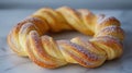 Spiral Twisted Ring Bread On Marble Surface Royalty Free Stock Photo