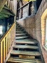 Staircase in De Zwaan Windmill at Windmill Island Gardens in Holland, Michigan Royalty Free Stock Photo