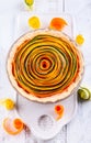 Spiral vegetable tart.