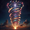 63 96. Spiral vertical shells_ Large, spherical firewo Royalty Free Stock Photo