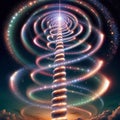 62 96. Spiral vertical shells_ Large, spherical firewo Royalty Free Stock Photo