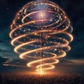 61 96. Spiral vertical shells_ Large, spherical firewo Royalty Free Stock Photo