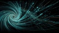 Spiral Vortex of Code Strings Creates a Dynamic and Captivating Abstract Programming Background for Technology Royalty Free Stock Photo