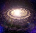 Spiral vortex galaxy in space