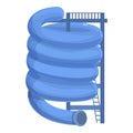 Spiral water slide tube icon cartoon vector. Plastic beach attraction Royalty Free Stock Photo