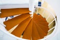 Spiral wood stairs