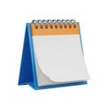 Spiralbound notepad with blue and orange cover ready for notes transparent background Royalty Free Stock Photo