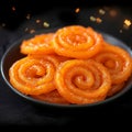 Spiraled sweetness Indian Jalebi, a classic and flavorful dessert Royalty Free Stock Photo