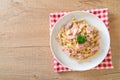 Spiral pasta mushroom cream sauce with ham Royalty Free Stock Photo