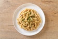 spiral pasta mushroom cream sauce Royalty Free Stock Photo