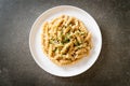 Spiral pasta mushroom cream sauce Royalty Free Stock Photo