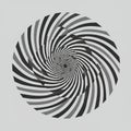 A spiraling black and white optical illusion pattern creating a sense of motion and Royalty Free Stock Photo