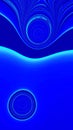 pattern and creative circular design in royal blue with neon glowing edges Royalty Free Stock Photo