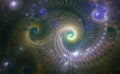 Spiraling Galaxies of Color in Fractals