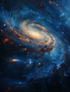 Spiraling galaxy in deep space