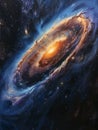 Spiraling galaxy in deep space