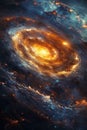 Spiraling galaxy in deep space