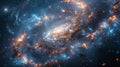 Spiraling galaxy in deep space