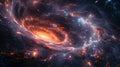 Spiraling galaxy in deep space