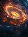 Spiraling galaxy in deep space