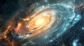 Spiraling Galaxy Embodying Historical Epochs