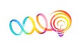 Spiraling Idea Bulb: Continuous Creative Evolution Vector, vector design Generative AI Royalty Free Stock Photo