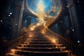 Spiraling Magical infinite staircase. Generate Ai Royalty Free Stock Photo