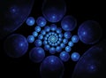 Spiraling orbs, cpu rendered fractal image. Royalty Free Stock Photo