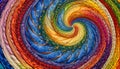 A spiraling pattern of rainbow colors, blending smoothly into each other, creative and unique design, background
