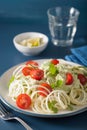 Spiralized courgette salad with avocado dressing, healthy vegan