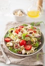 Spiralized courgette salad greek style with tomato feta olives c