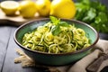 spiralized zucchini noodles in a bowl as a gluten-free pasta alternative