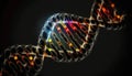 spirals of DNA molecules, biotechnological and laboratory studies of human genetics, Generative AI