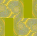 Spirals pattern yellow orange light green with rectangles Royalty Free Stock Photo