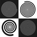 Spirals set: uniform and decreases towards the center.