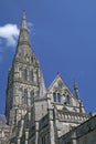 Spire of the cathedral at Salisbury, England Royalty Free Stock Photo