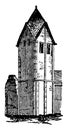 Spire, one mounted on the recently, vintage engraving