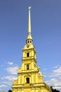 Spire of Peter and Paul Fortress in St. Petersburg Royalty Free Stock Photo