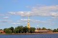 Spire of Peter and Paul Fortress in St. Petersburg Royalty Free Stock Photo