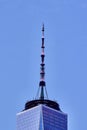 Night photo of The spire at the top of One World Trade Center formerly known as Freedom tower New York City USA Royalty Free Stock Photo