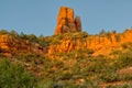 The spires of Chimney Rock in Sedona near sundown