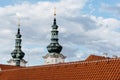 Spires and roof of Strahov Monastery in Prague Royalty Free Stock Photo