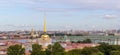 Spires and roofs of St Petersburg panorama