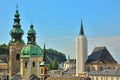 Spires of Salzburg`s historic center Altstadt, Salzburg, Austria