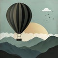 the spirit of adventure with a minimalist interpretation of a hot air balloon in flight