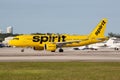 Spirit Airbus A320neo airplane at Fort Lauderdale airport in the United States